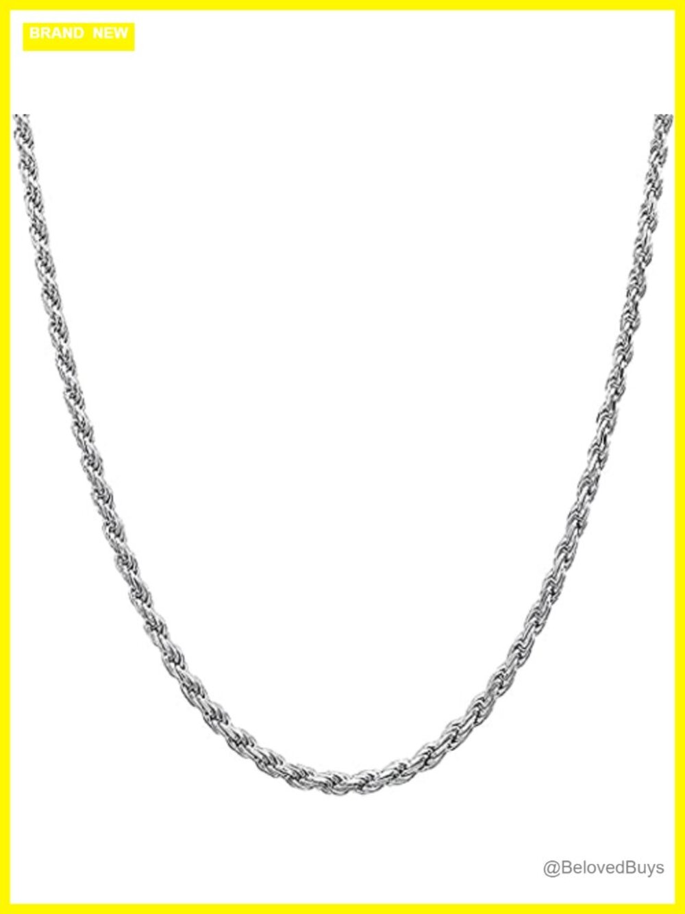 925 Sterling Silver Diamond-Cut Rope Chain Necklace 2.5MM Italian 18"